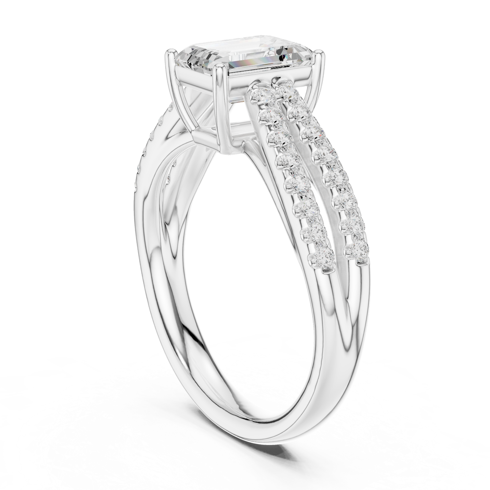 Gold Ring DDLR-712, White Gold, view 1