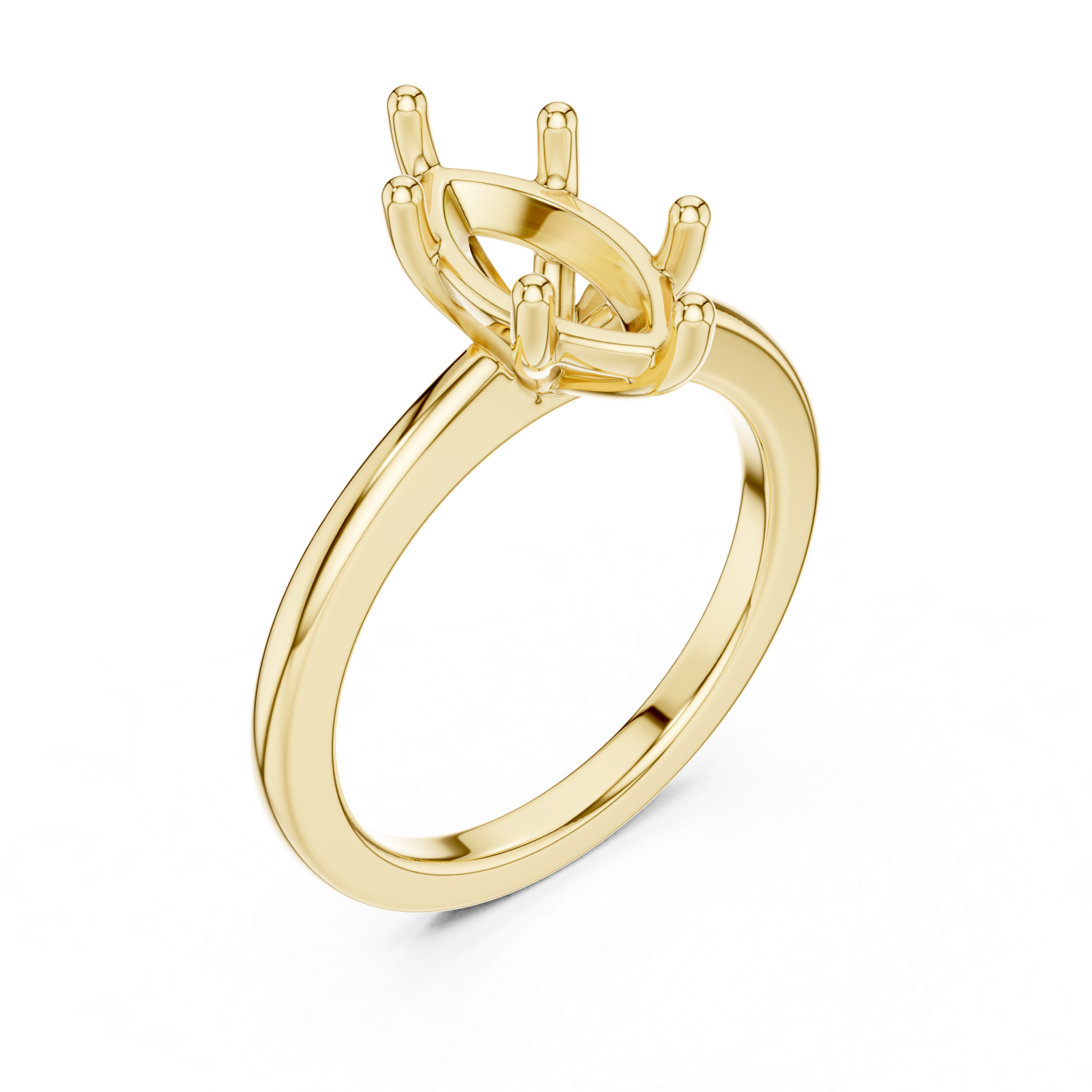 Gold Ring DDLR-032, Marquise center stone, Yellow Gold, view 2