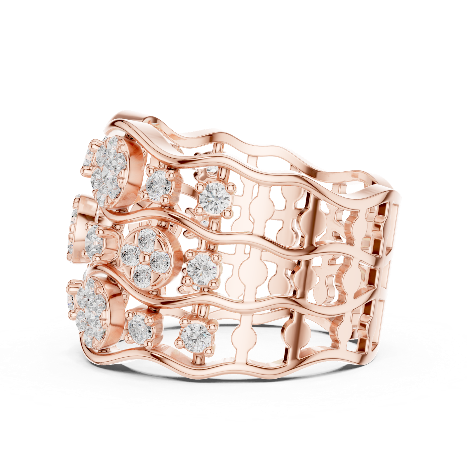 Gold Ring DDLR-813, Rose Gold, view 3