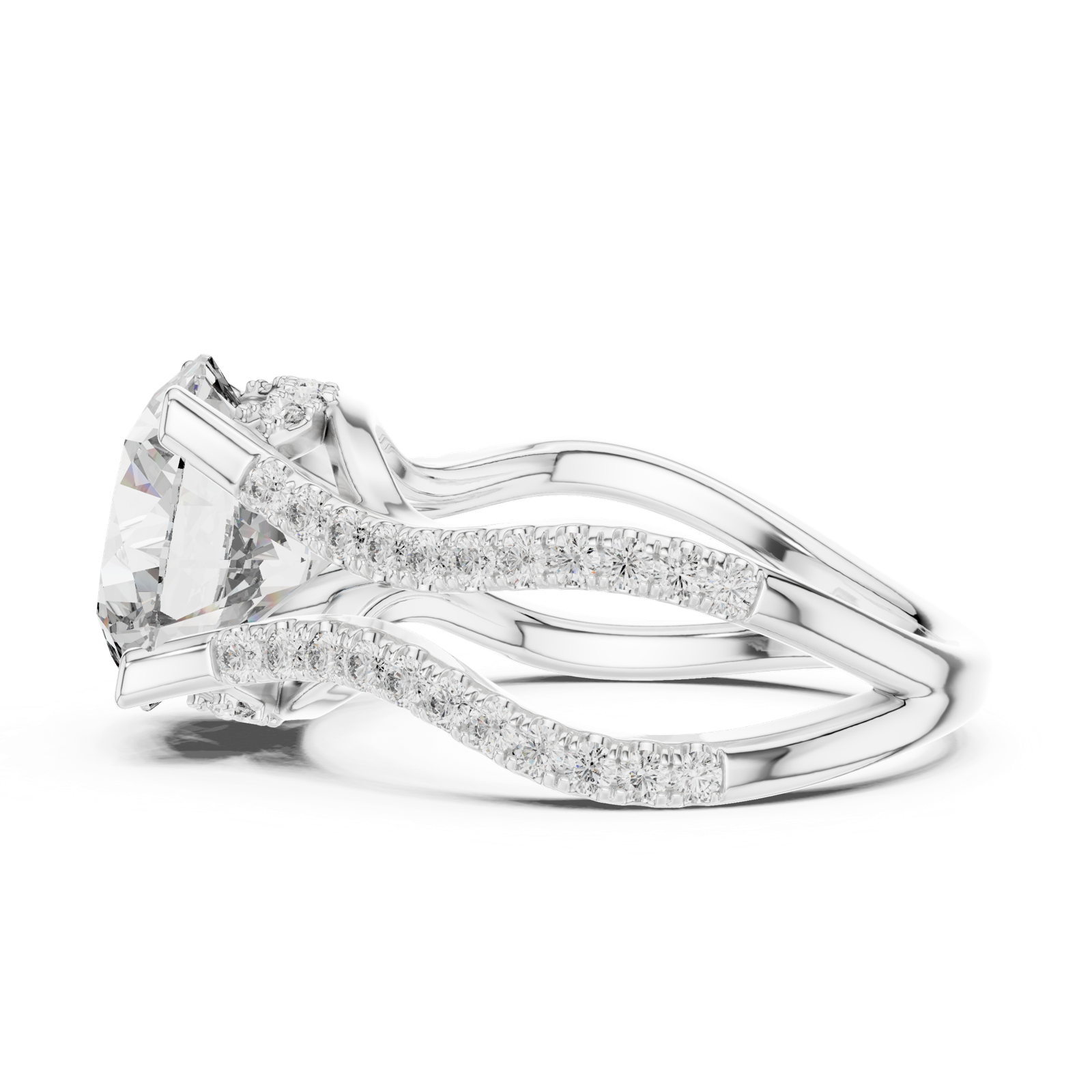 Gold Ring DDLR-155, White Gold, view 3