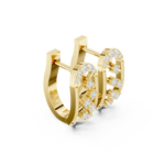 14K Solid Gold Lab Diamond Cluster Earrings, Yellow Gold, view 1