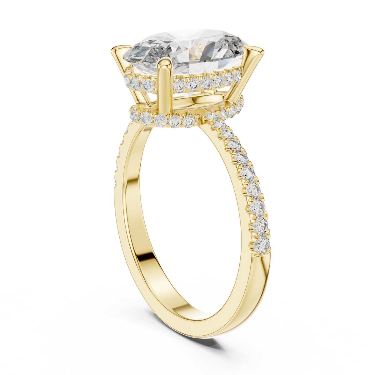 14K Solid Gold Lab Diamond Solitaire Ring, Yellow Gold, view 1