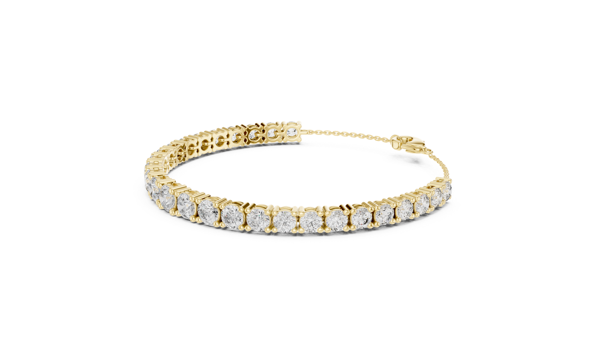14K Solid Gold Lab Diamond Bracelet, Yellow Gold, view 1