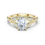 Gold Ring DDLR-257, Oval center stone, Yellow Gold