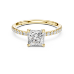 Gold Jewelry L36-15, Princess center stone, Yellow Gold, view 4