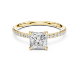 Gold Jewelry L36-15, Princess center stone, Yellow Gold, view 4