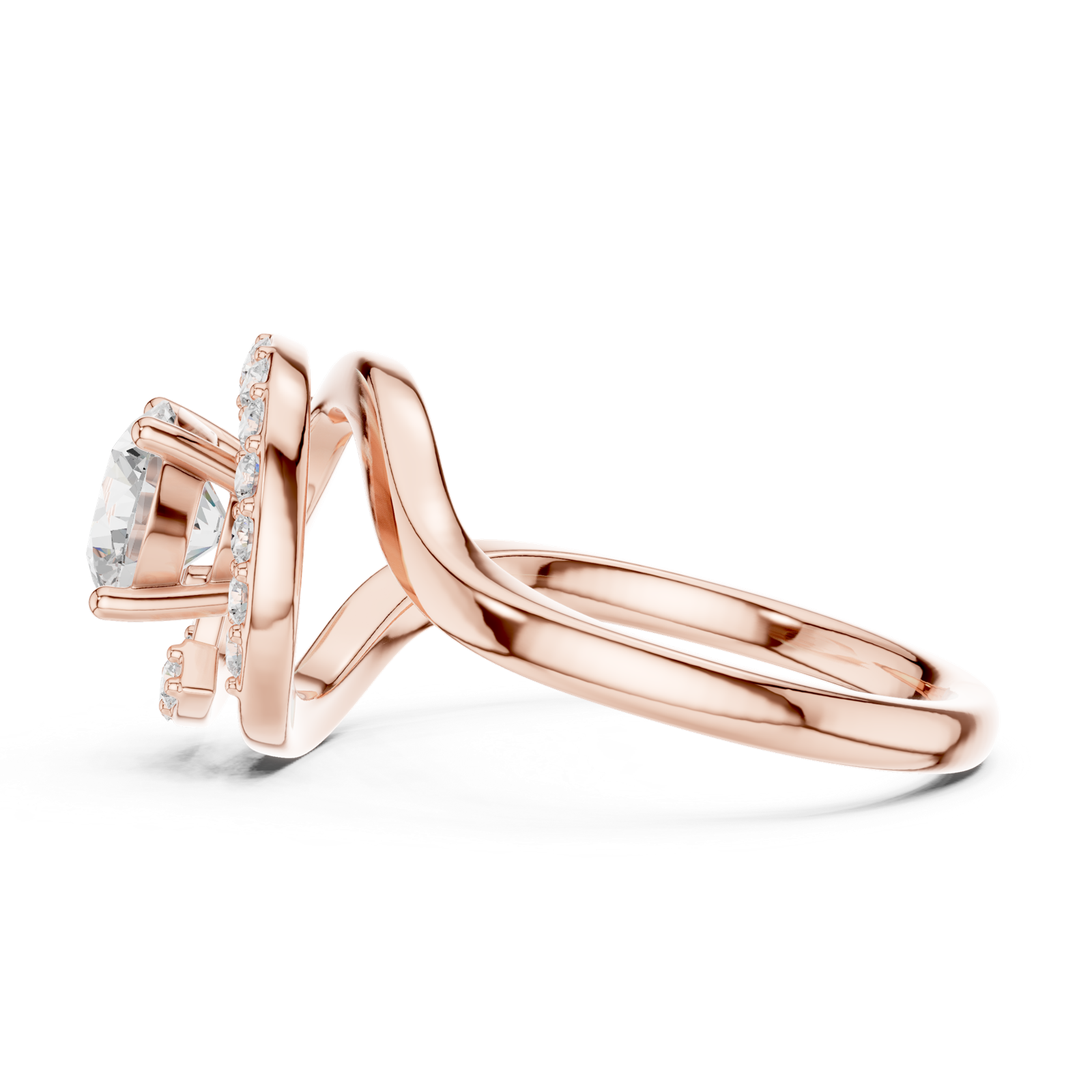 Gold Ring DDLR-814, Rose Gold, view 3