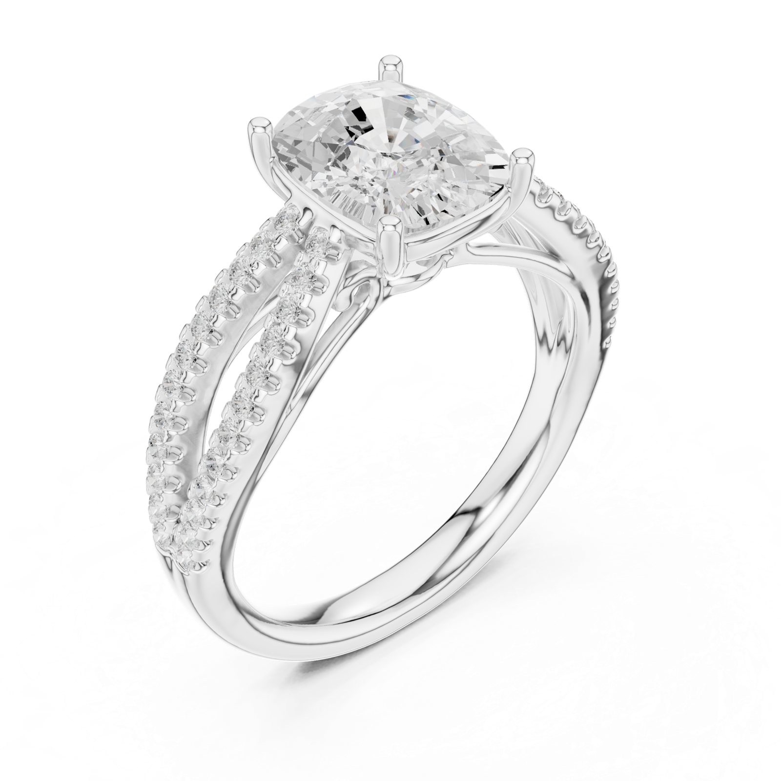 Gold Ring DDLR-734, White Gold, view 2