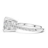Gold Ring, Cushion center stone, White Gold, view 3