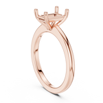 Gold Ring DDLR-032, Emerald center stone, Rose Gold, view 1
