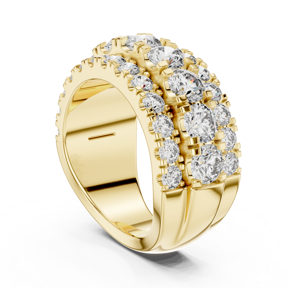 14K Solid Gold Lab Diamond Eternity Ring, Yellow Gold, view 1