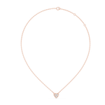 14K Solid Gold Lab Diamond Heart Pendant Necklace, Rose Gold, view 1