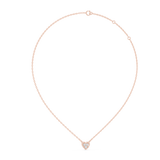 14K Solid Gold Lab Diamond Heart Pendant Necklace, Rose Gold, view 1