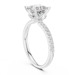 Gold Ring DDLR-256, Princess center stone, White Gold, view 1