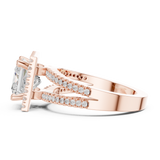 Gold Ring DDLR-350, Princess center stone, Rose Gold, view 3