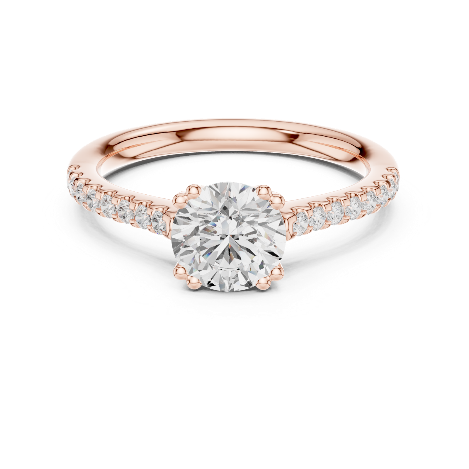 Gold Ring DDLR-640, Rose Gold, view 4