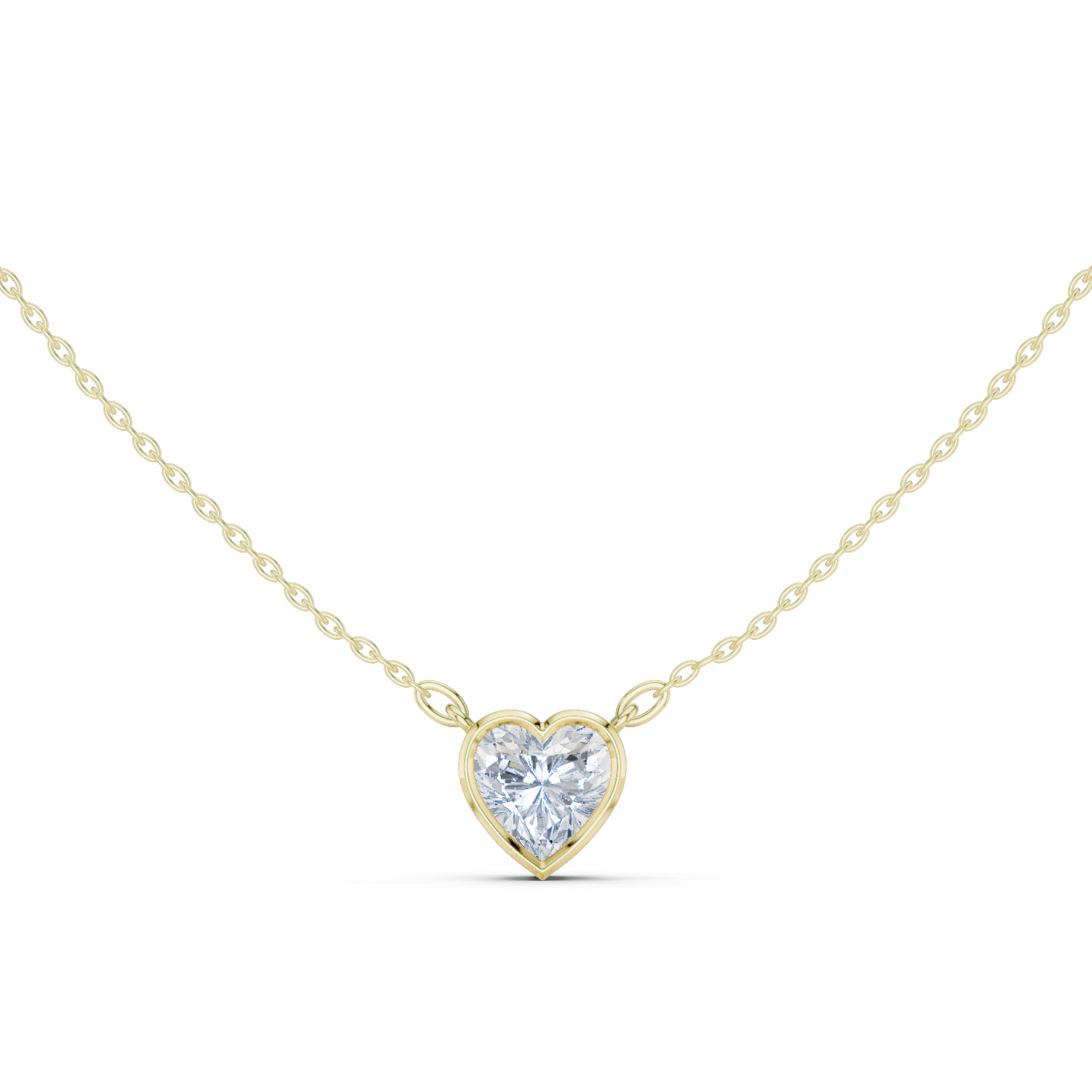 Gold Jewelry, Heart center stone, Yellow Gold