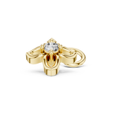 14K Solid Gold Lab Diamond Flower Cluster Earrings, Yellow Gold, view 1
