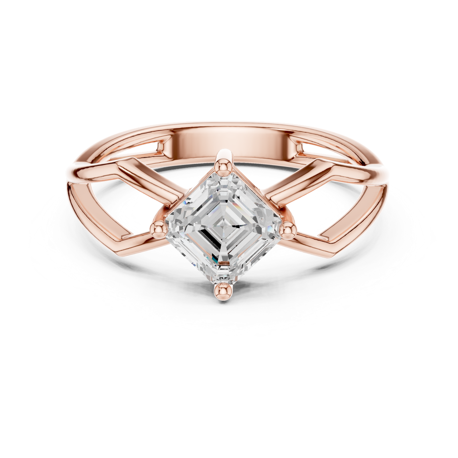 Gold Ring DDLR-522, Rose Gold, view 4