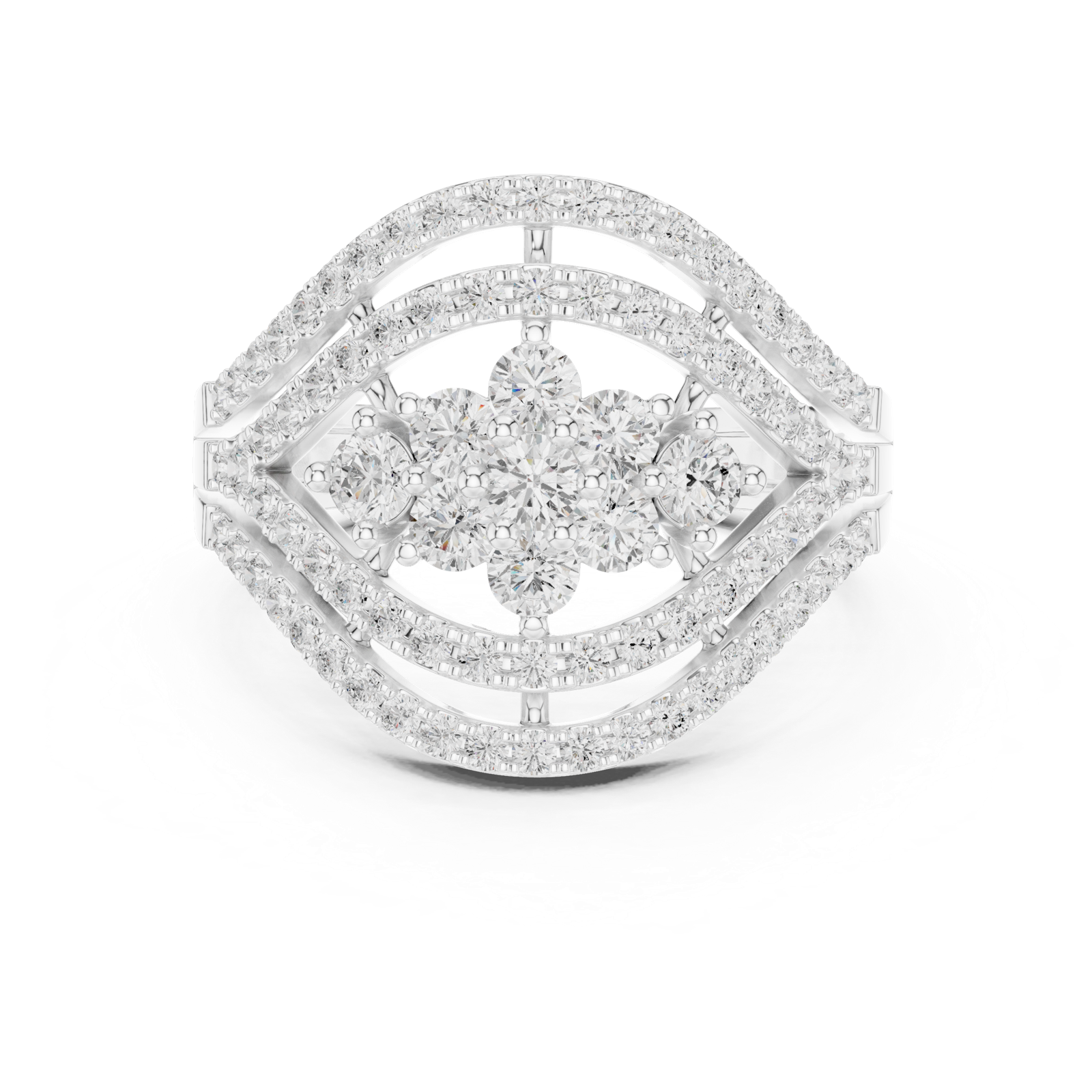 Gold Ring DDLR-763, White Gold, view 4