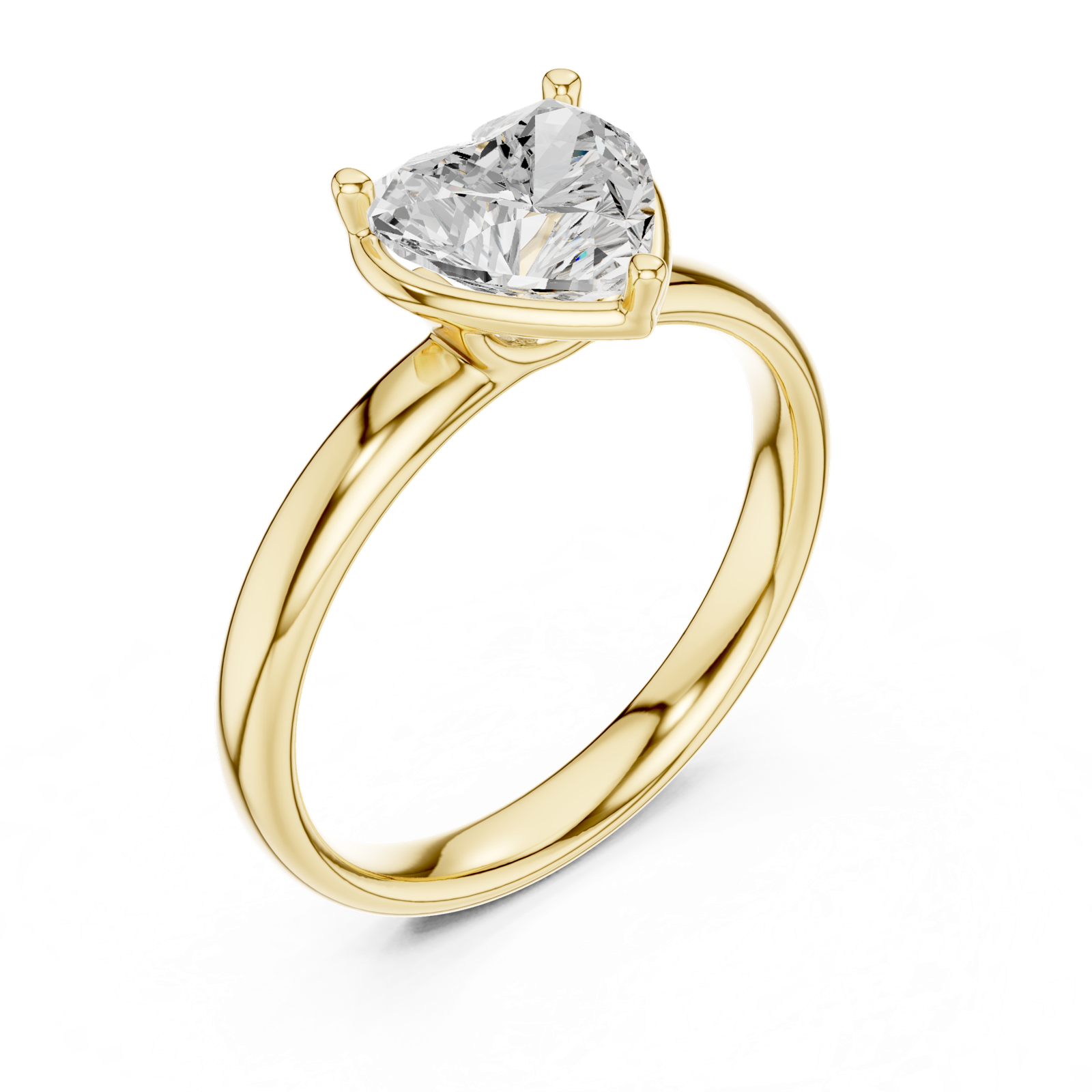 Gold Jewelry L36-10, Heart center stone, Yellow Gold, view 2