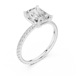 Gold Jewelry L36-16, Radiant center stone, White Gold, view 2