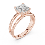 Gold Jewelry L36-9, Asscher center stone, Rose Gold, view 2