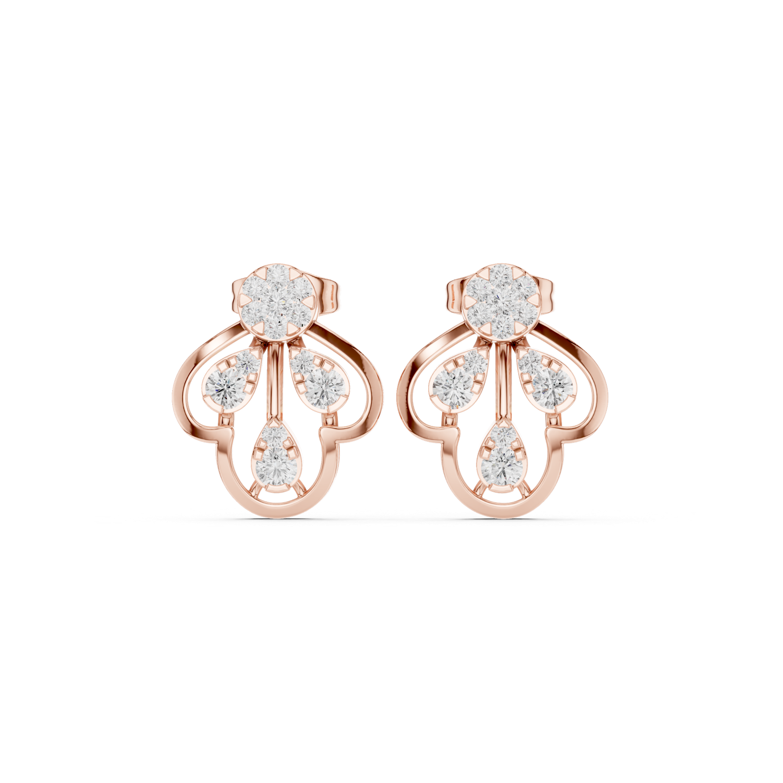 Gold Earrings 9-10010PE, Rose Gold