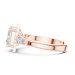Gold Ring DDLR-342, Princess center stone, Rose Gold, view 3