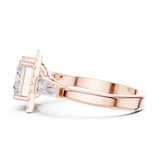 Gold Ring DDLR-342, Princess center stone, Rose Gold, view 3