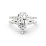 Gold Jewelry L36-13, Pear center stone, White Gold
