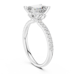 Gold Ring DDLR-256, Emerald center stone, White Gold, view 1