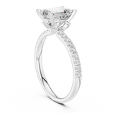 Gold Ring DDLR-256, Emerald center stone, White Gold, view 1