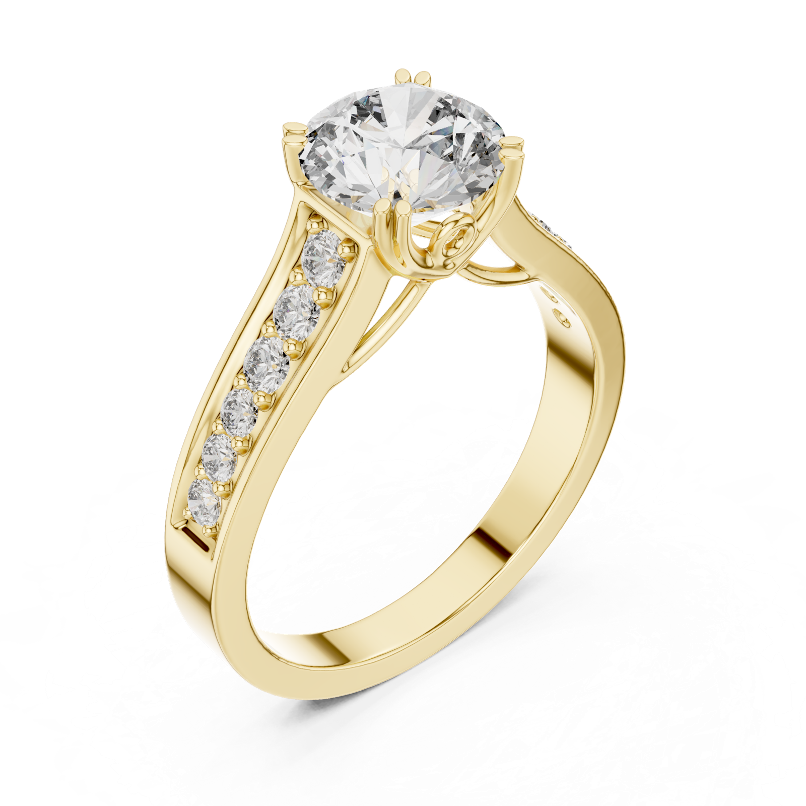 Gold Ring DDLR-190, Yellow Gold, view 2