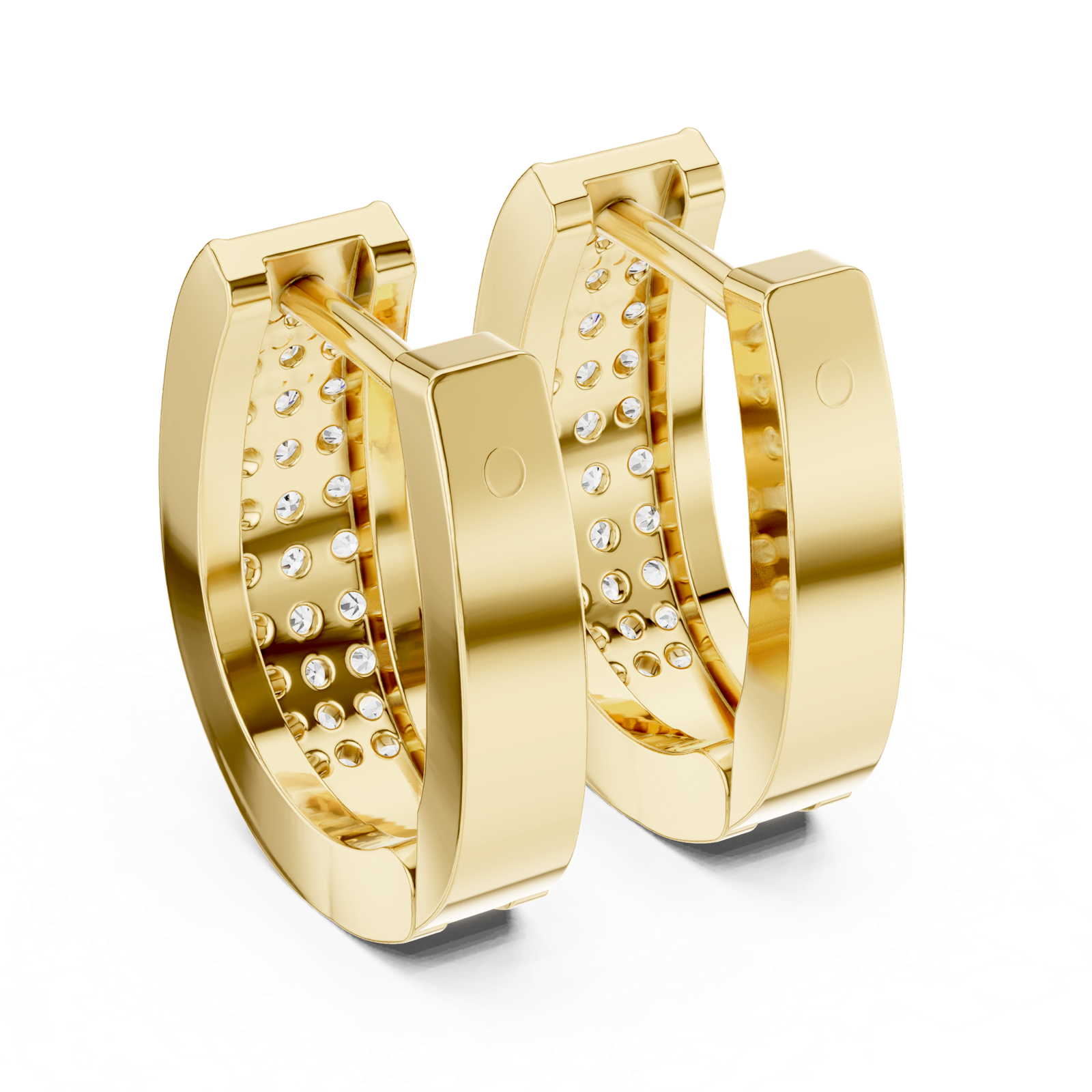 Gold Earrings L03-14, Yellow Gold, view 3