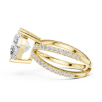 Gold Jewelry, Heart center stone, Yellow Gold, view 3
