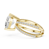 Gold Jewelry, Heart center stone, Yellow Gold, view 3
