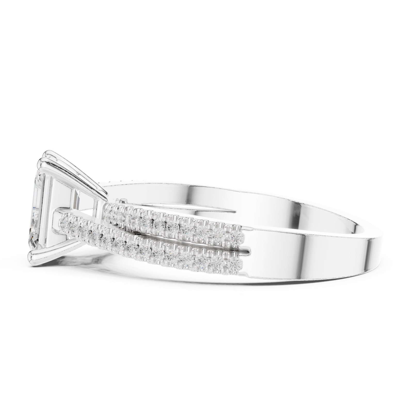 Gold Ring DDLR-403, White Gold, view 3