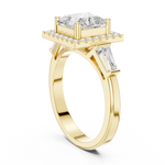 Gold Ring DDLR-342, Princess center stone, Yellow Gold, view 1