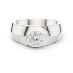 14K Solid Gold Lab Diamond Solitaire Ring, White Gold