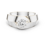 14K Solid Gold Lab Diamond Solitaire Ring, White Gold