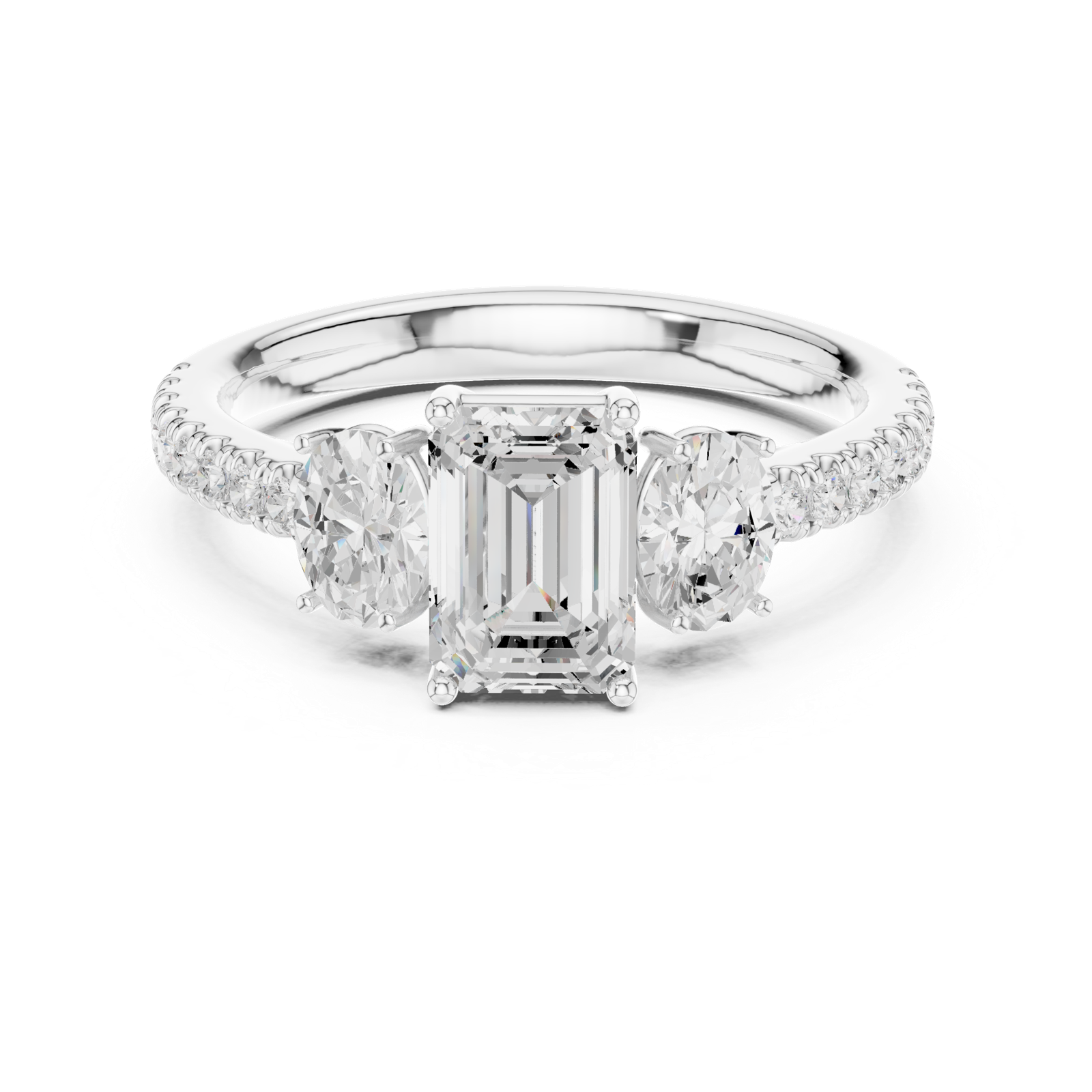 Gold Ring DDLR-706, White Gold, view 4