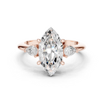 Gold Jewelry L35-66, Marquise center stone, Rose Gold