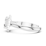 Gold Ring, Asscher center stone, White Gold, view 3