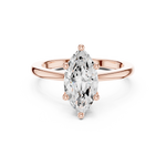 Gold Ring DDLR-032, Marquise center stone, Rose Gold, view 4