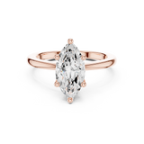 Gold Ring DDLR-032, Marquise center stone, Rose Gold, view 4