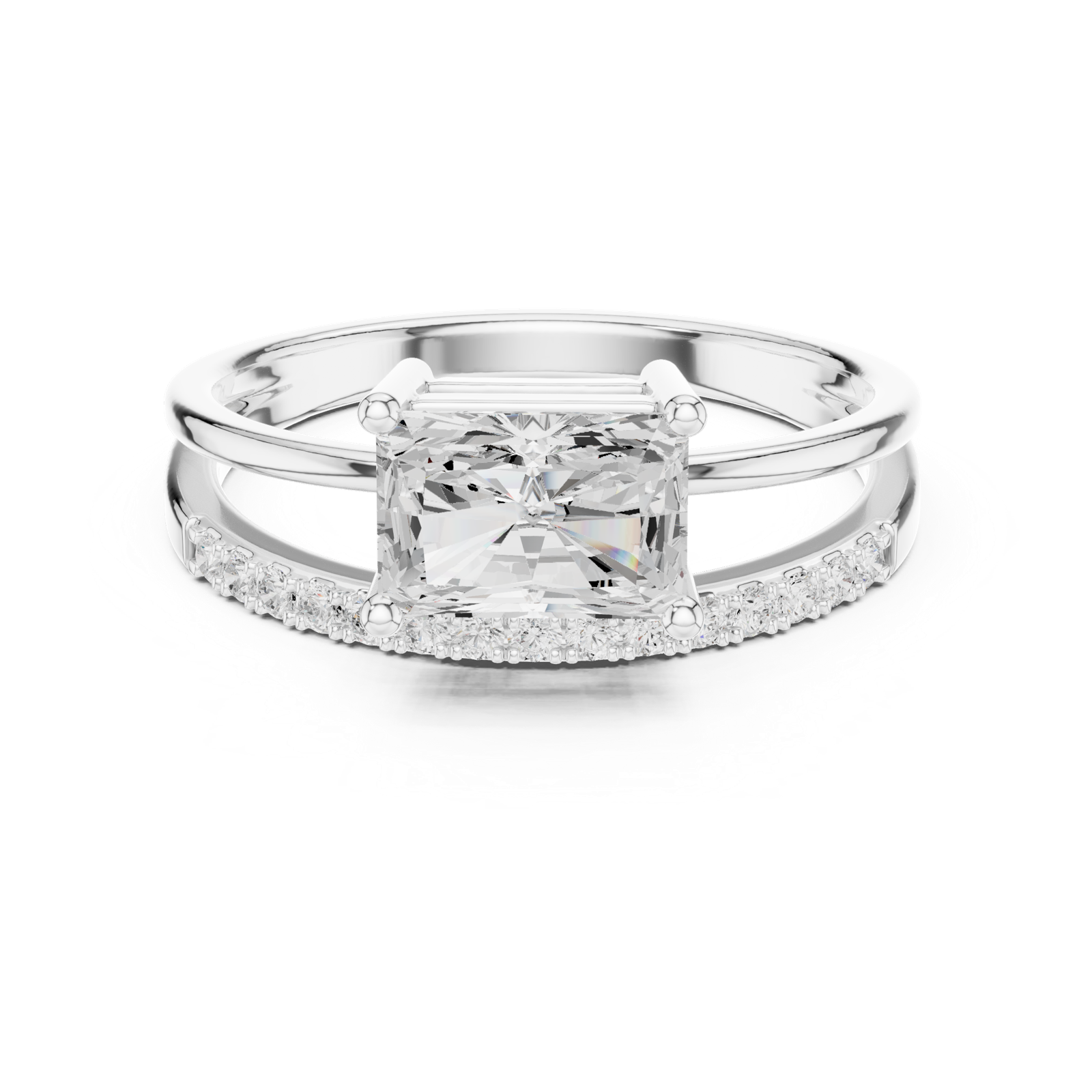 Gold Ring DDLR-471, White Gold, view 4