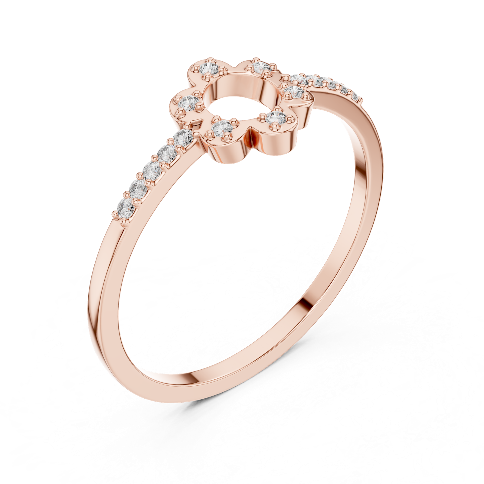 Gold Ring DR-6319, Rose Gold, view 2