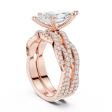 Gold Ring DDLR-300, Marquise center stone, Rose Gold, view 1