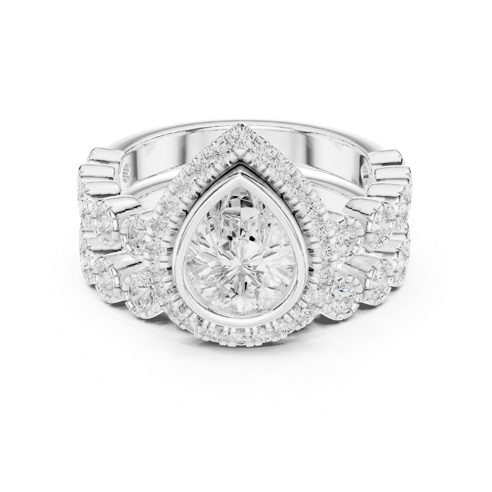 Gold Ring DDLR-296, White Gold, view 4